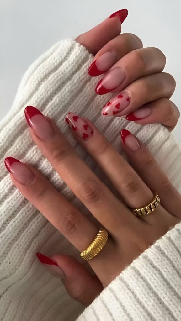 Red Heart Nail Designs