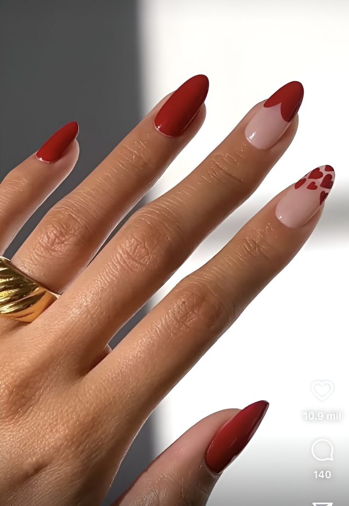 Red Heart Nail Designs