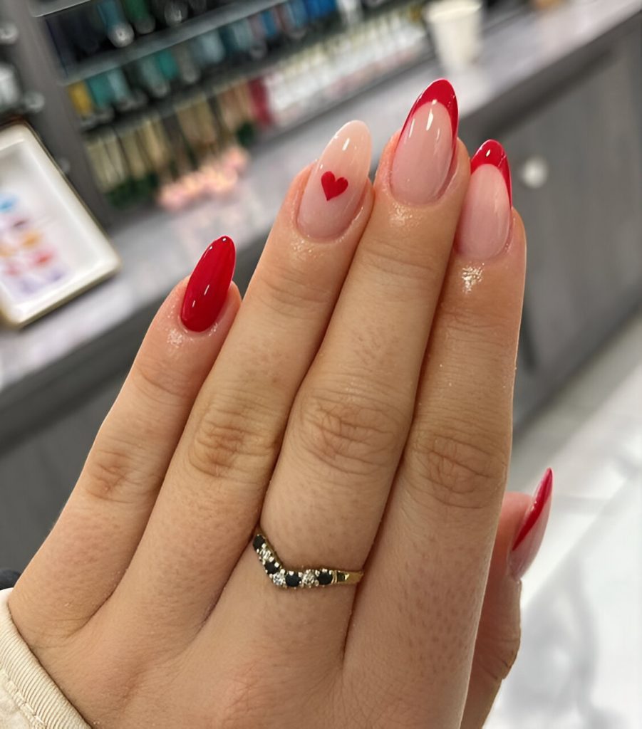 Red Heart Nail Designs