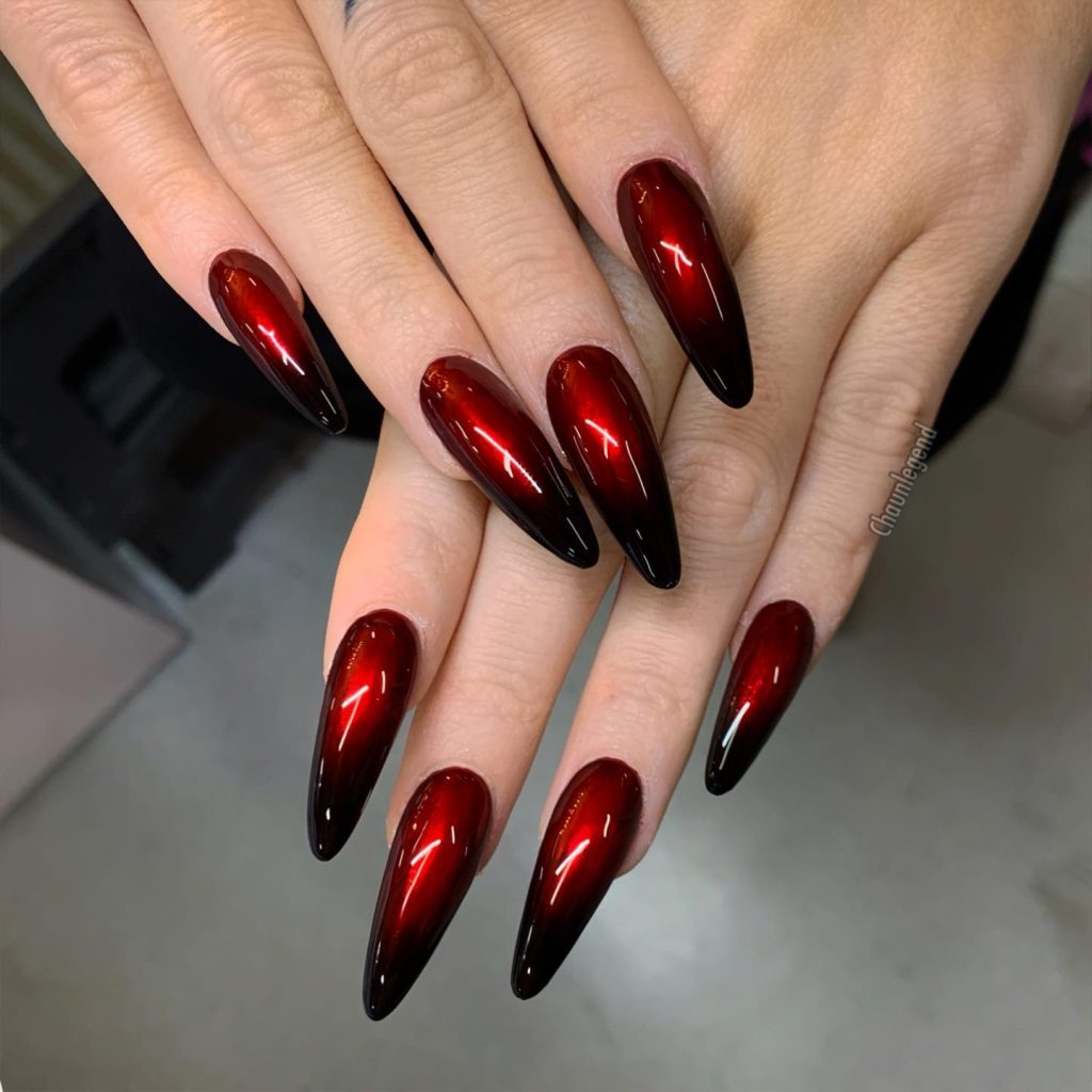 Red Ombre Nails