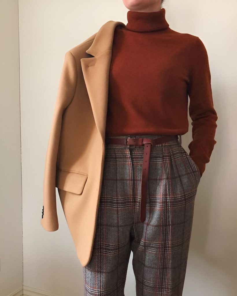  Red Top And Plaid Trousers