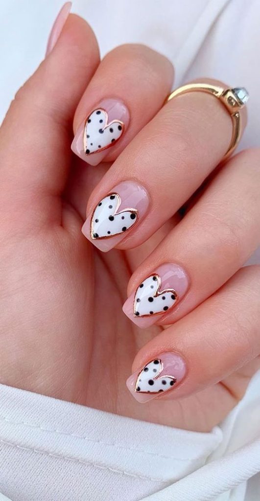 Romantic Polka Dot Nail Designs
