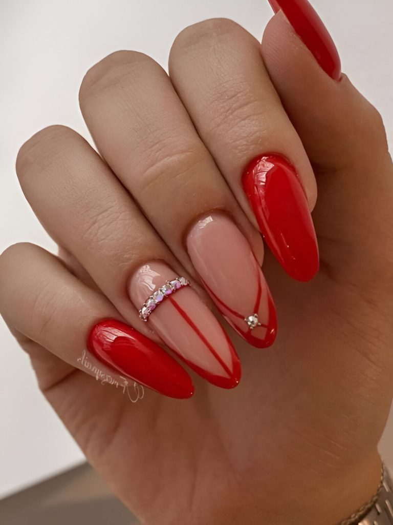 Romantic Red Nails