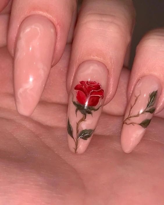 Romantic Rose Nails