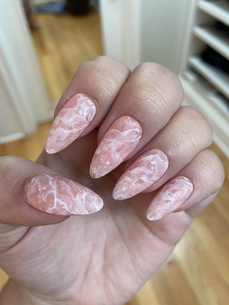 Rose Quartz Colored Nails