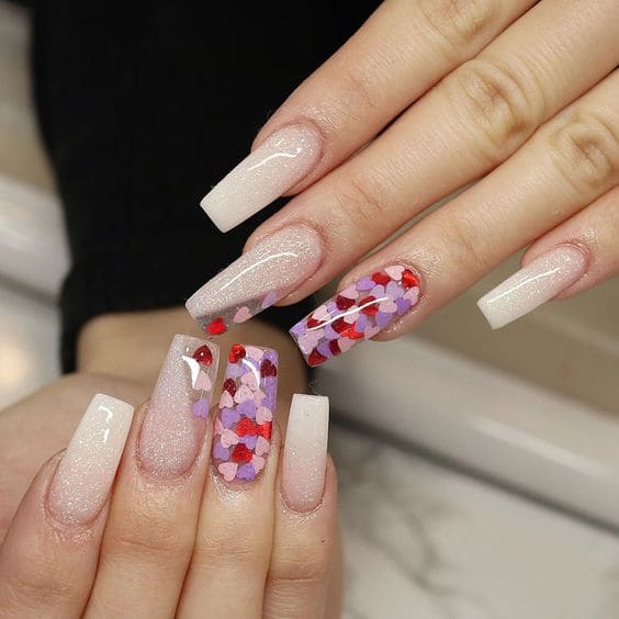 Sequin Clear Nails