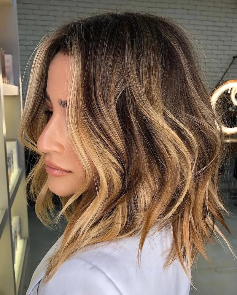 Shaggy Honey Balayage Short Hair