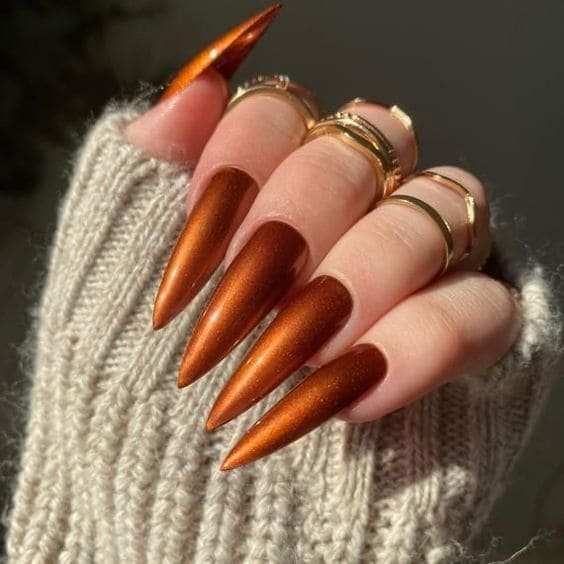Shimmer Amber Autumn Nail Designs