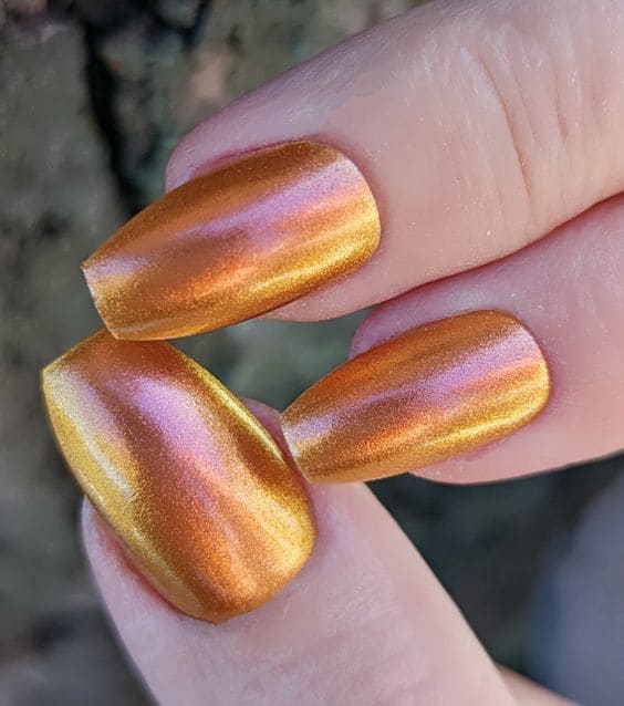 Shimmer Amber Autumn Nail Designs2