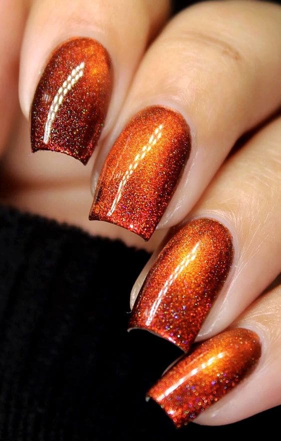 Shimmer Amber Autumn Nail Designs