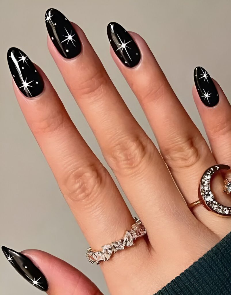  Short Black Almond Nails
