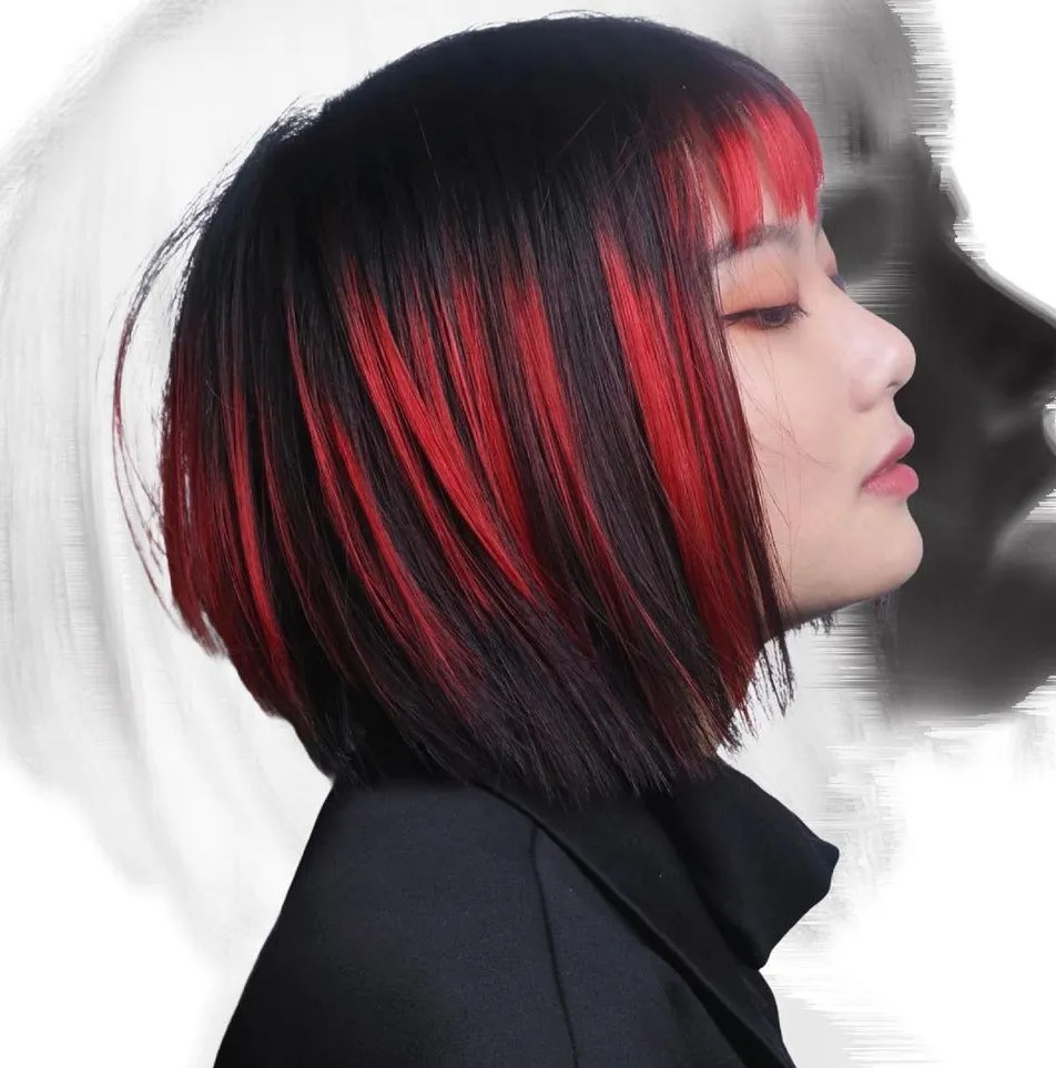 Short Hairstyles With Red Highlights