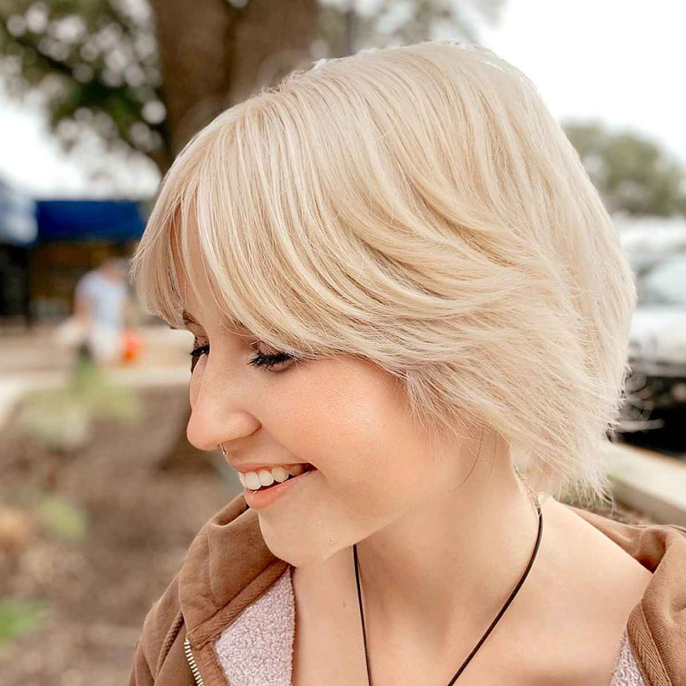 Short Shaggy Bob With Curtain Bangs