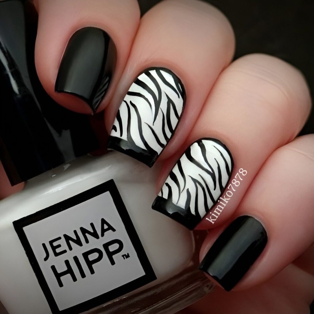 Short Zebra Nails