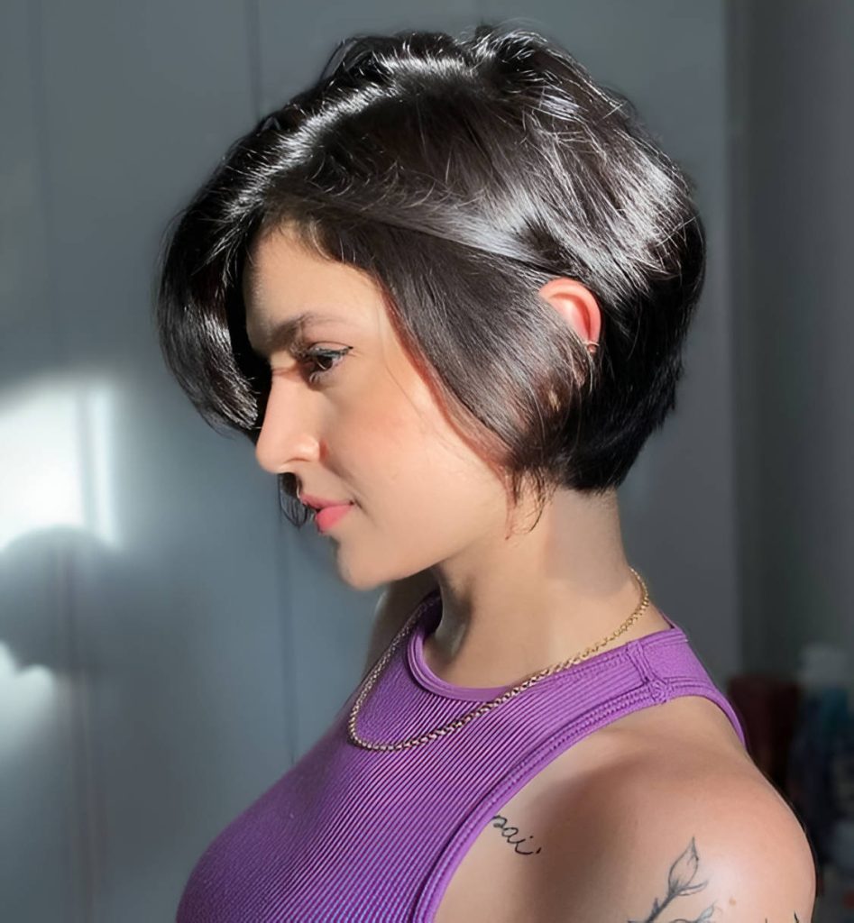 Side Part Long Pixie