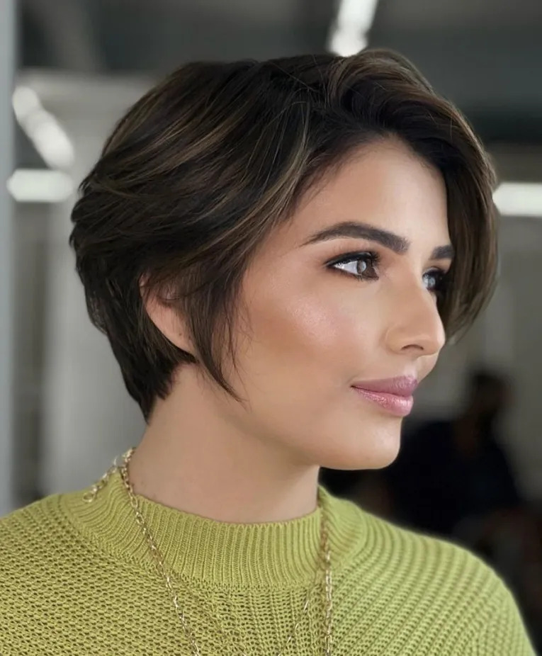 Side-Part Straight Pixie