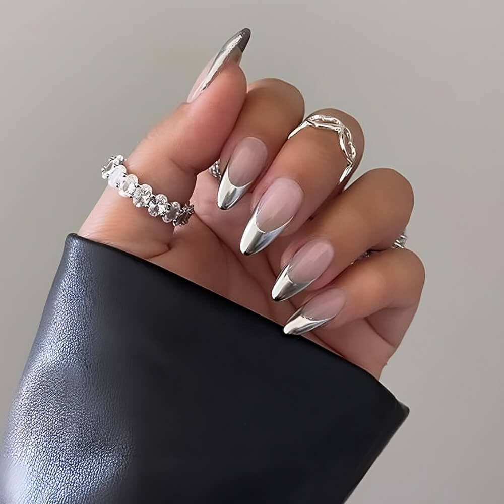 Silver Chrome Nails
