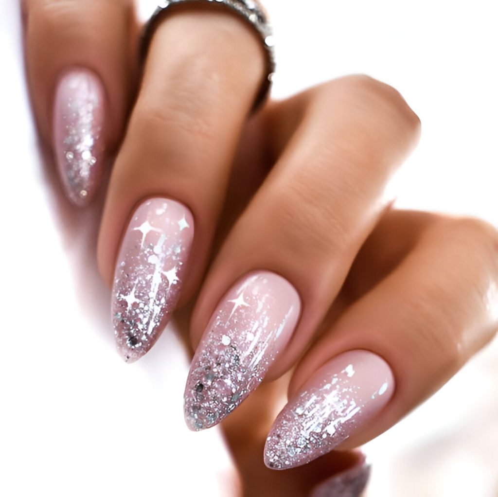 Silver Festive Nails