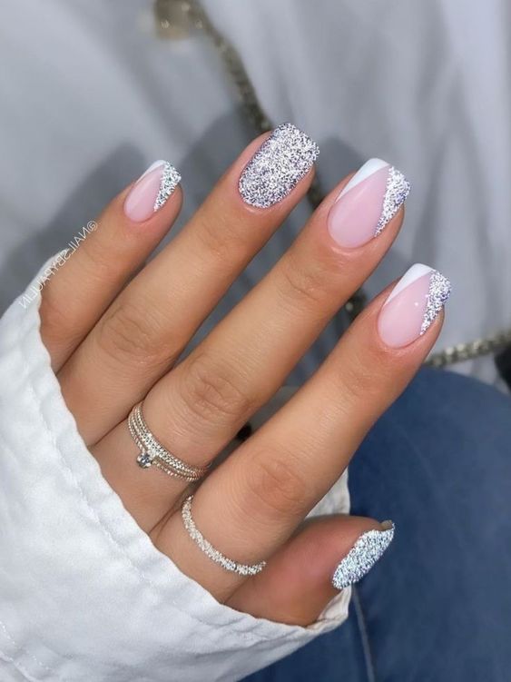 Silver Festive Nails