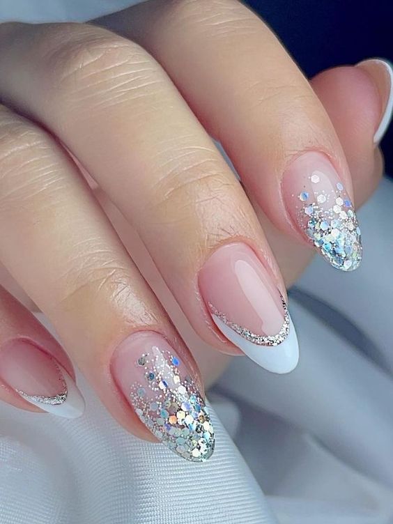 Silver Festive Nails