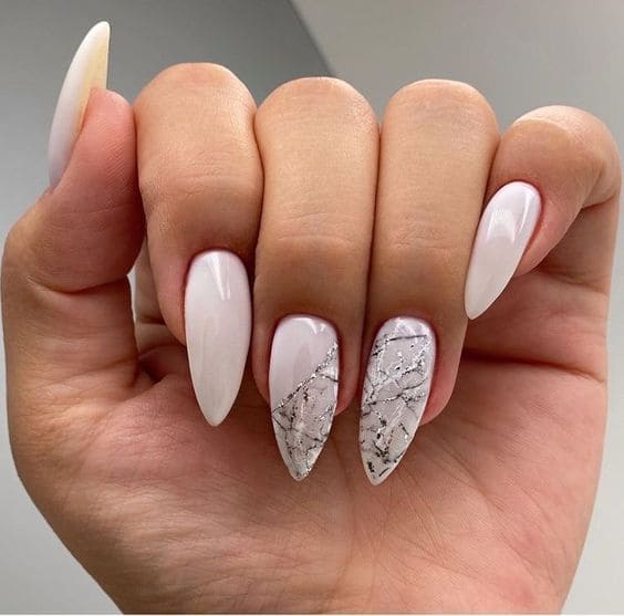 Silver Foil Nail Designs