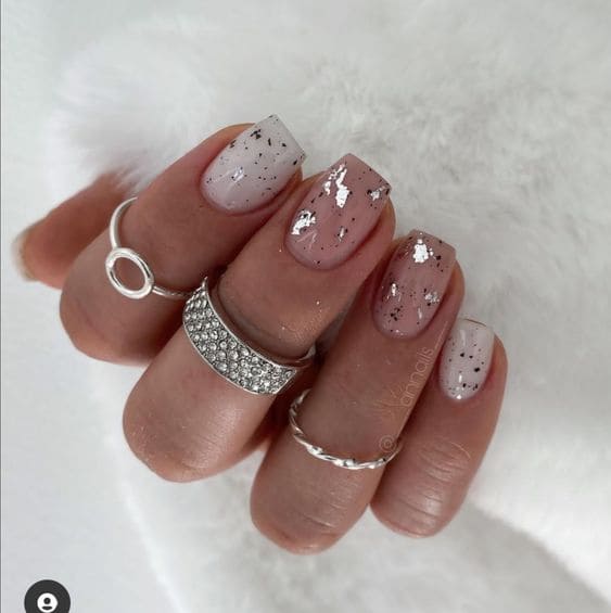 Silver Foil Nail Designs