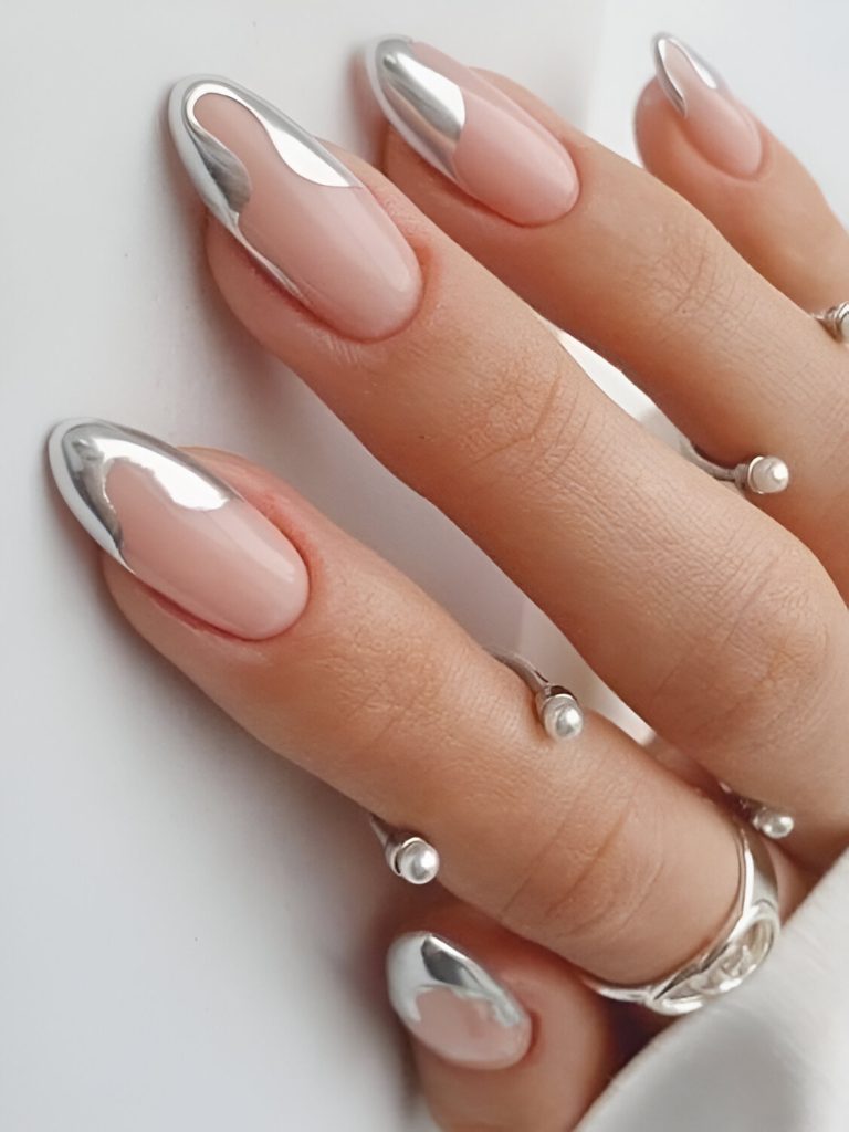 Silver New Year Nails