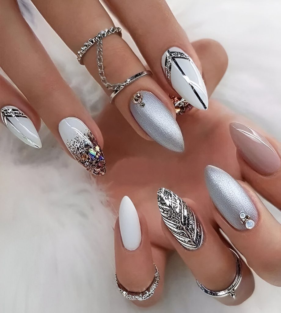 Silver New Year Nails