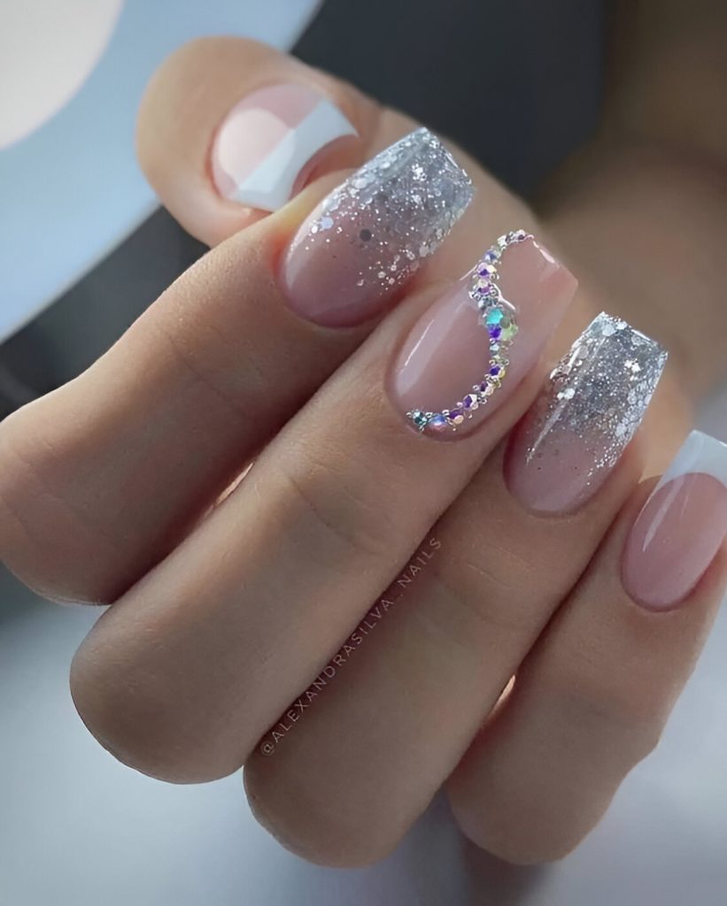 Silver New Year Nails