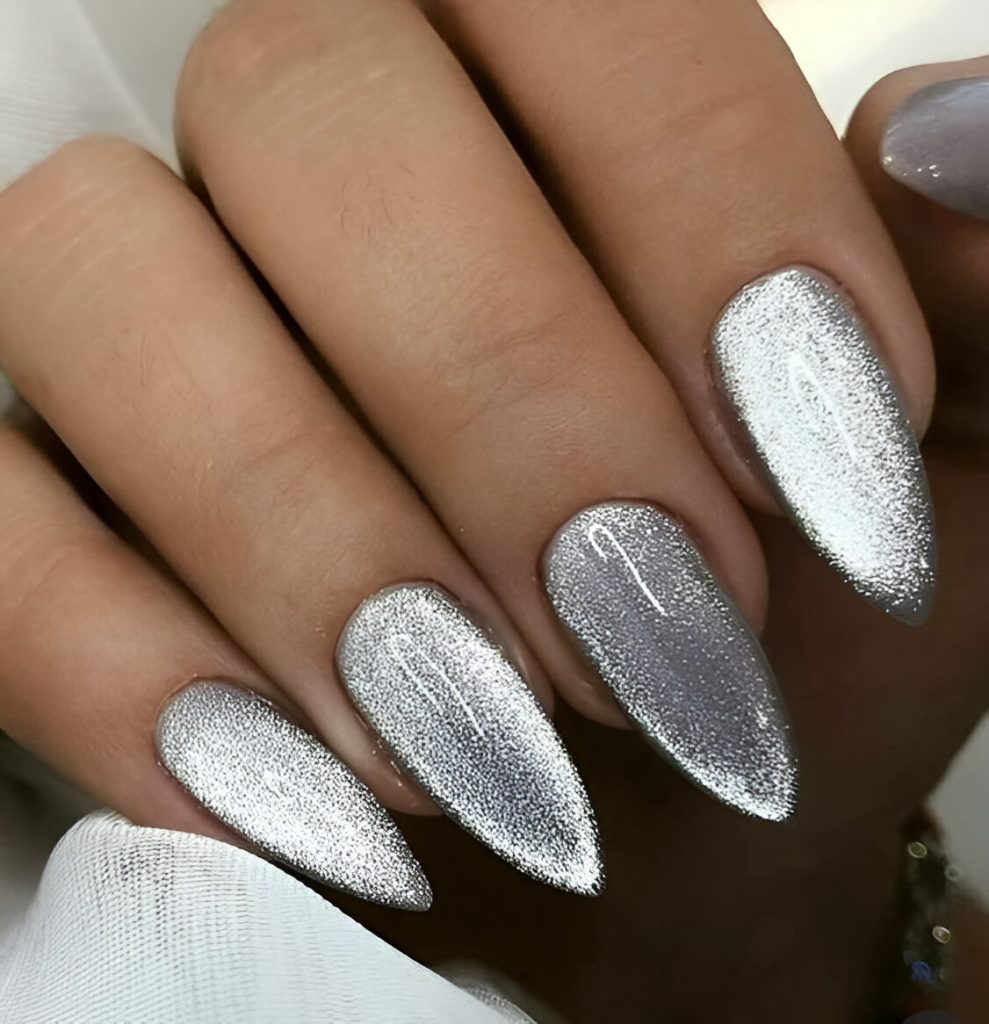 Silver New Year Nails