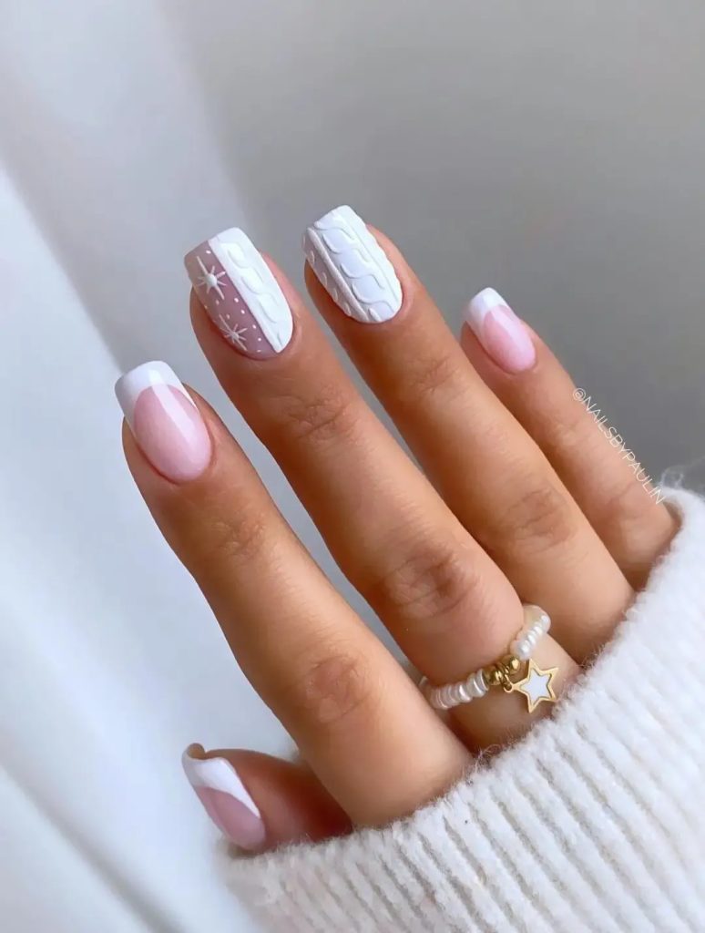  Simple Christmas Nails With Sweater Design