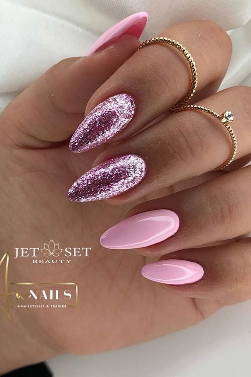 Simple Glittered Nail Designs
