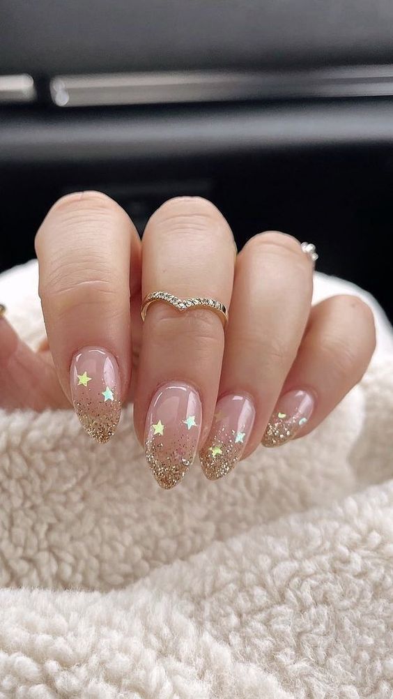 Simple Glittered Nail Designs