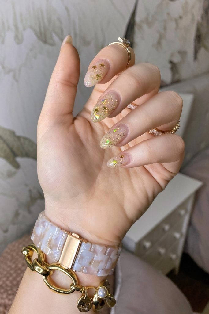 Simple Glittered Nail Designs