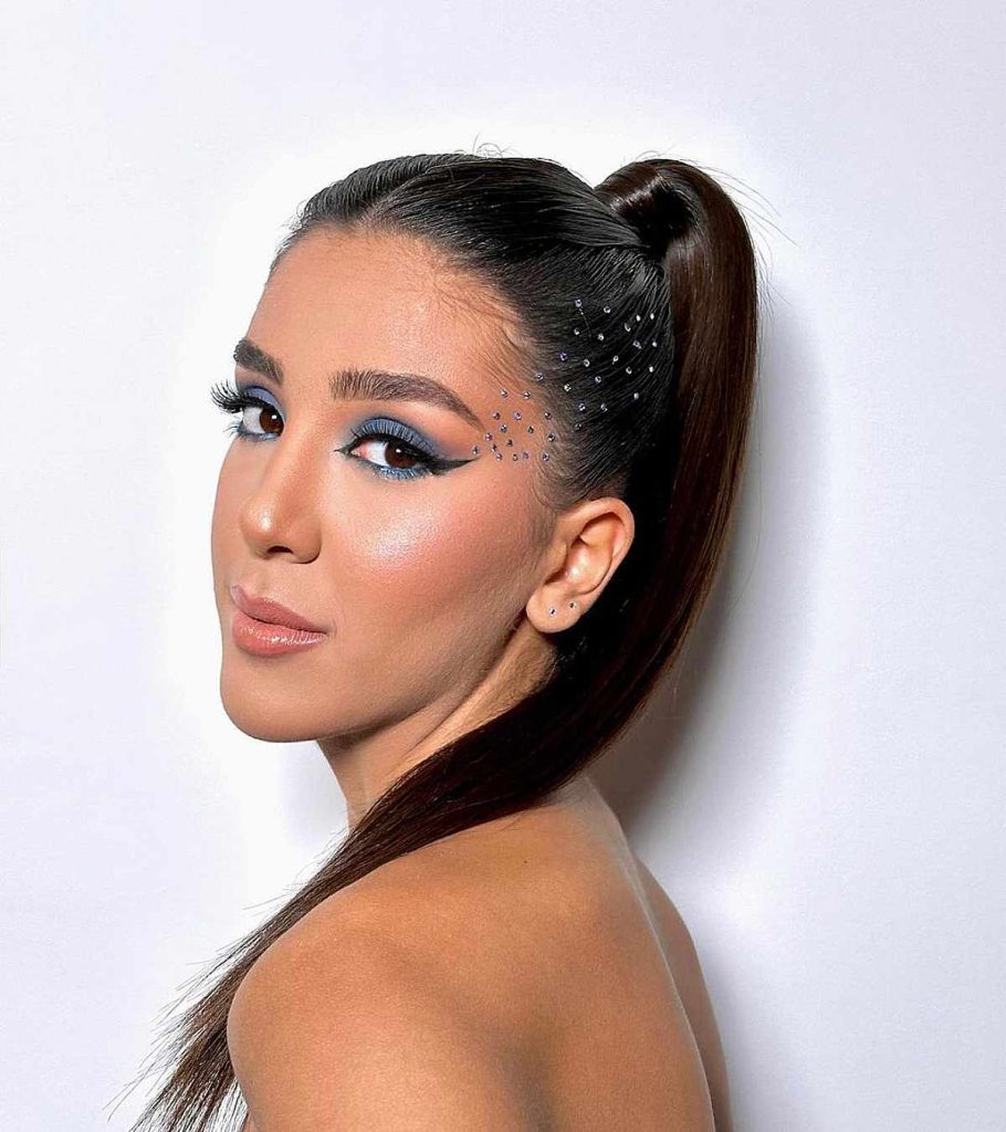 Simple High Ponytail Hairstyles For Black Hair With Accessories
