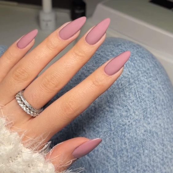 Simple Plain Matte Nails1