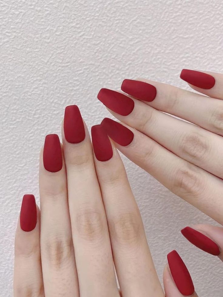 Simple Plain Matte Nails2