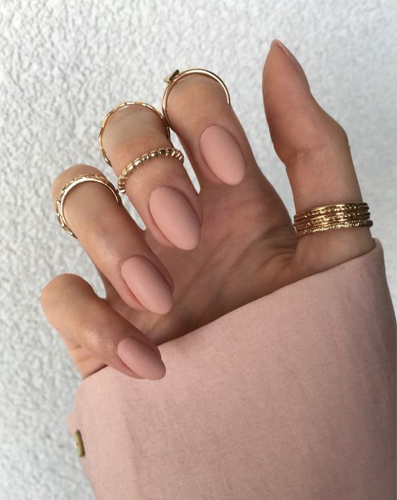 Simple Plain Matte Nails5