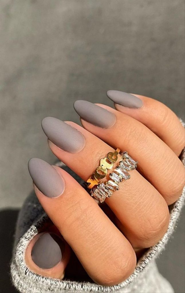 Simple Plain Matte Nails7
