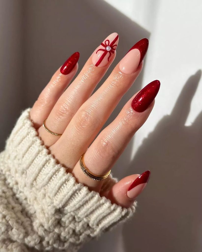 Simple Red Nails