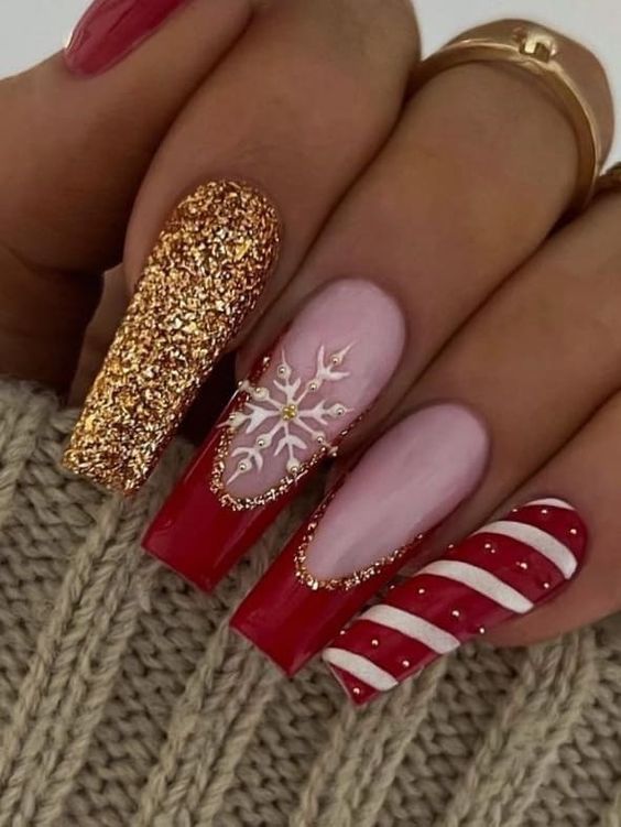 Simple Red Nails