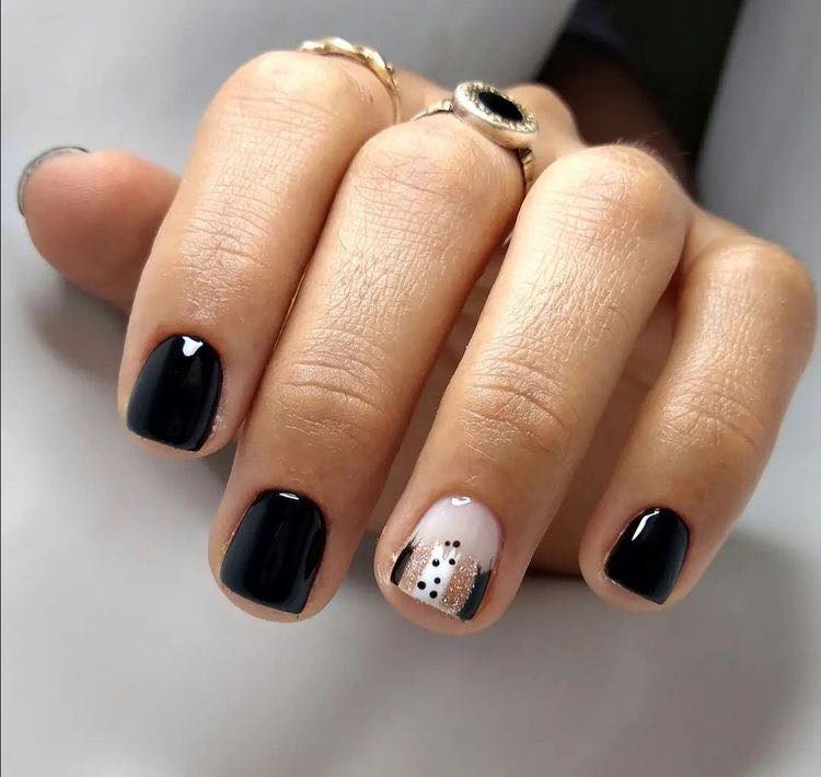 Simple Short Black Nails