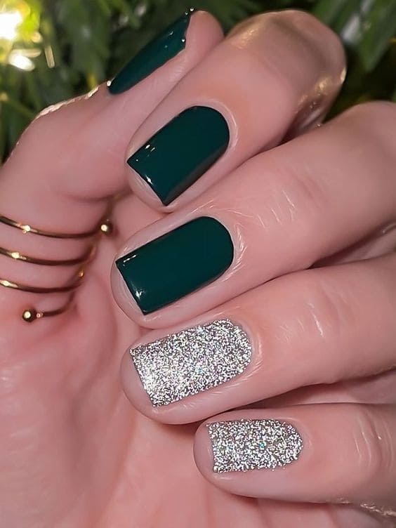 Simple Short Christmas Nails