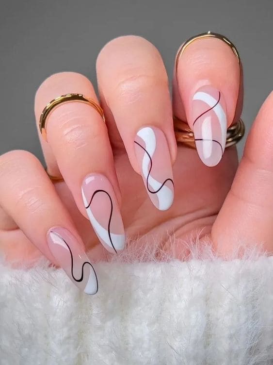 Simple Swirly Back To School Nails