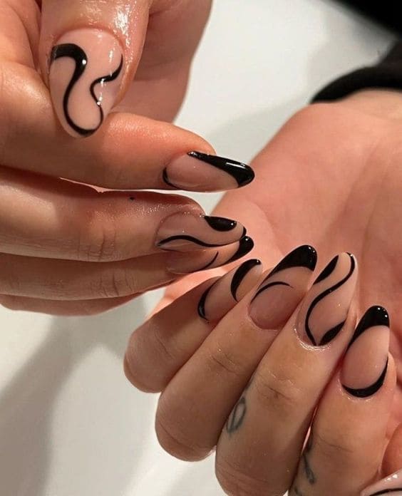 Simple Swirly Back To School Nails