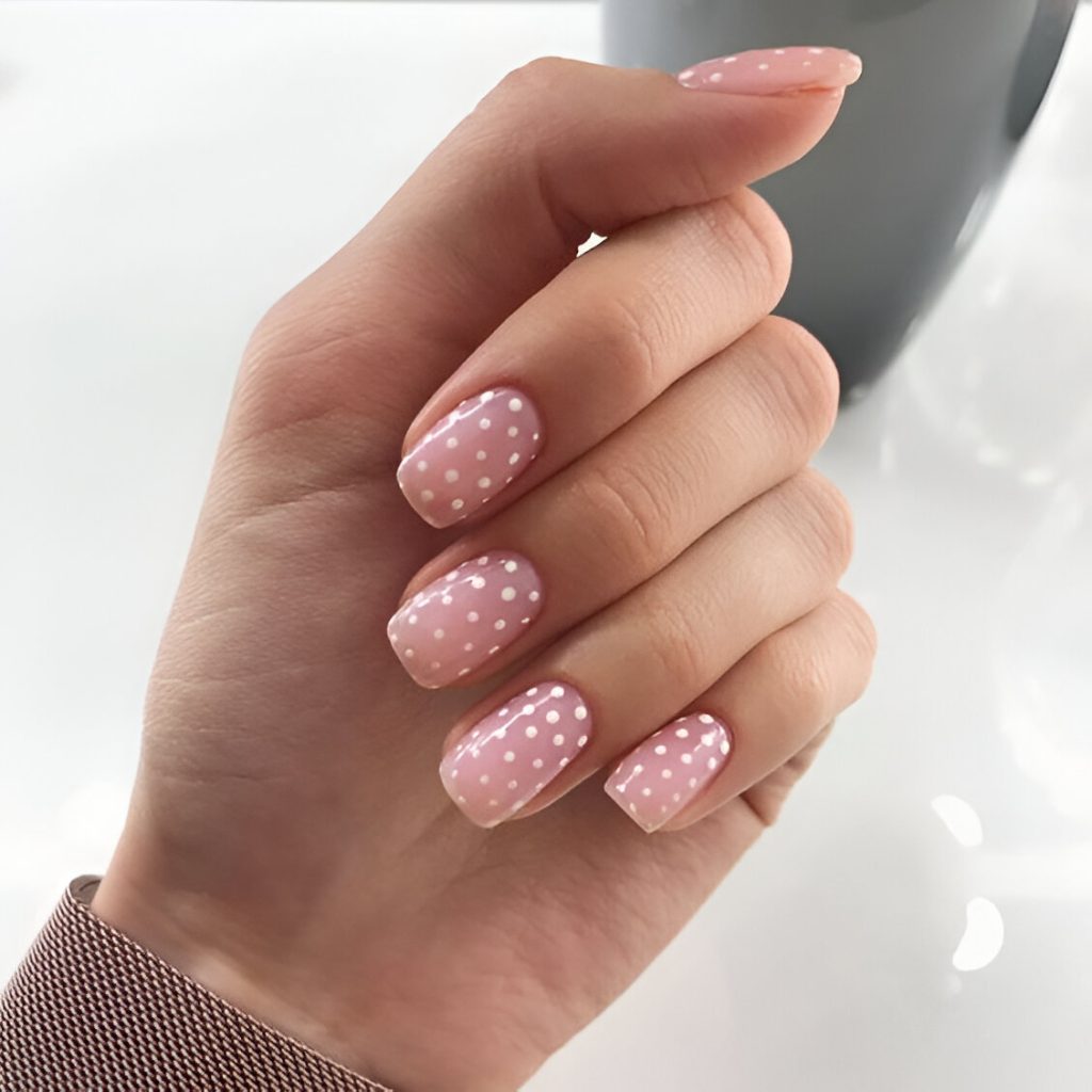 Simple White Polka Dot Nail Designs