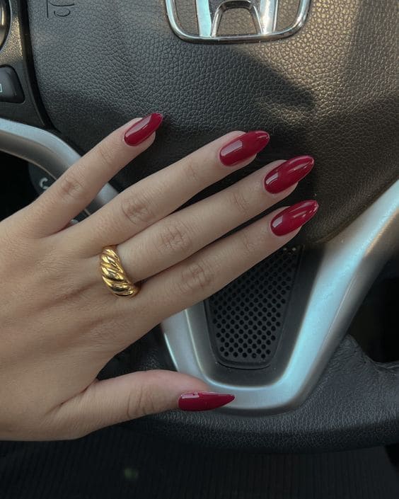 Single Tone Almond Fall Nails
