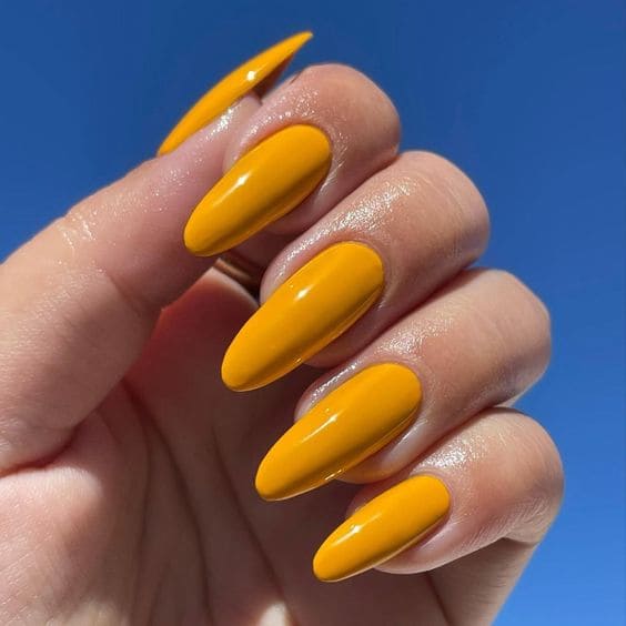 Single Tone Almond Fall Nails