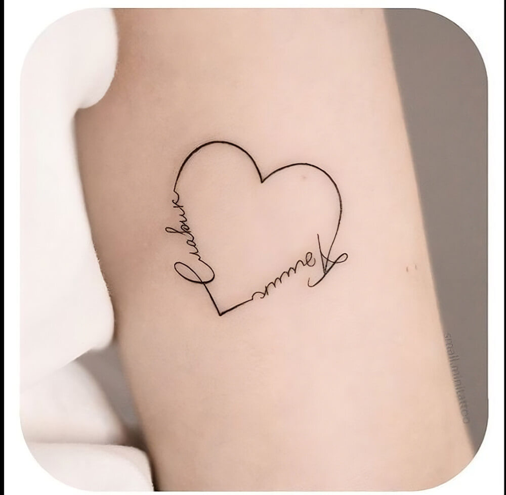  Small Heart Tattoo With Words