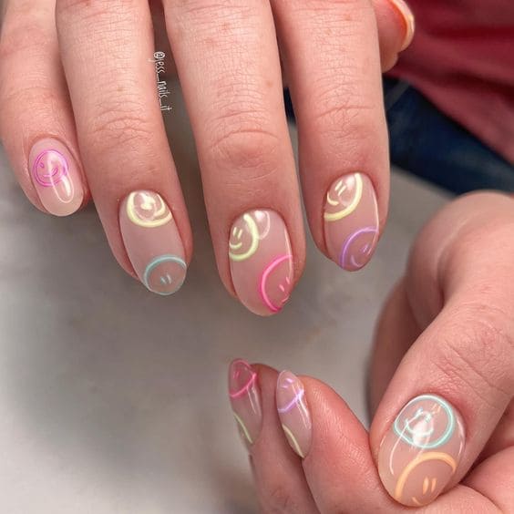 Smiley Face Nail Art